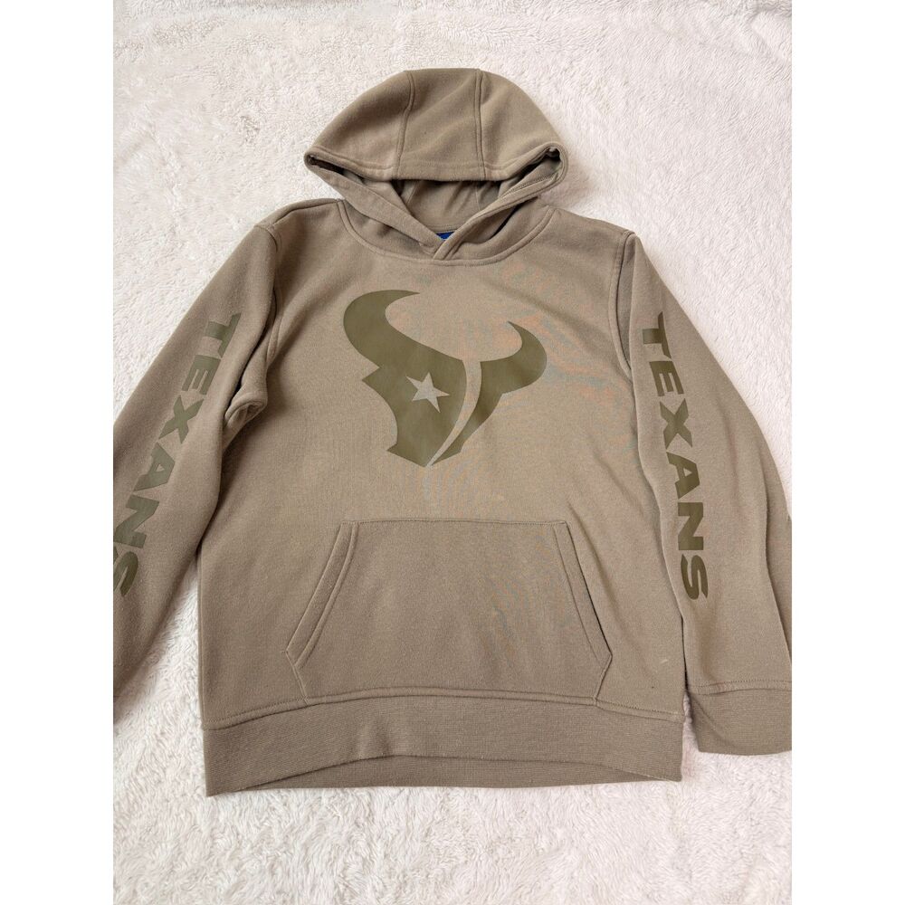 Houston Texans Youth Hoodie Olive Pullover Hooded Sweatshirt 10-12 football